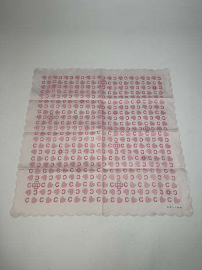 Vintage Celine Monogram Scarf White Pink
