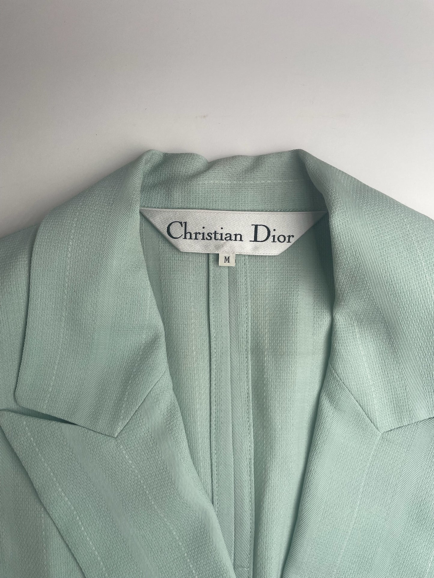 Vintage Dior wool Blazer / Trench turquoise M