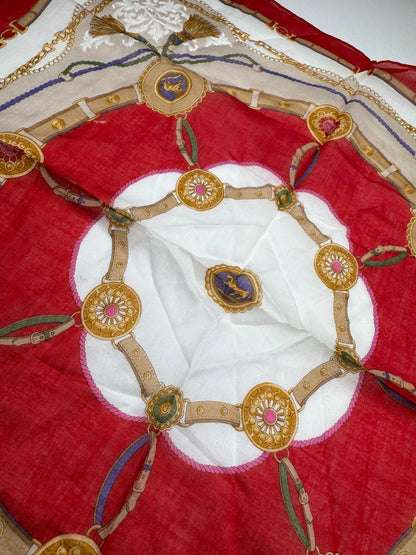 Vintage Celine Cloth Red white golden