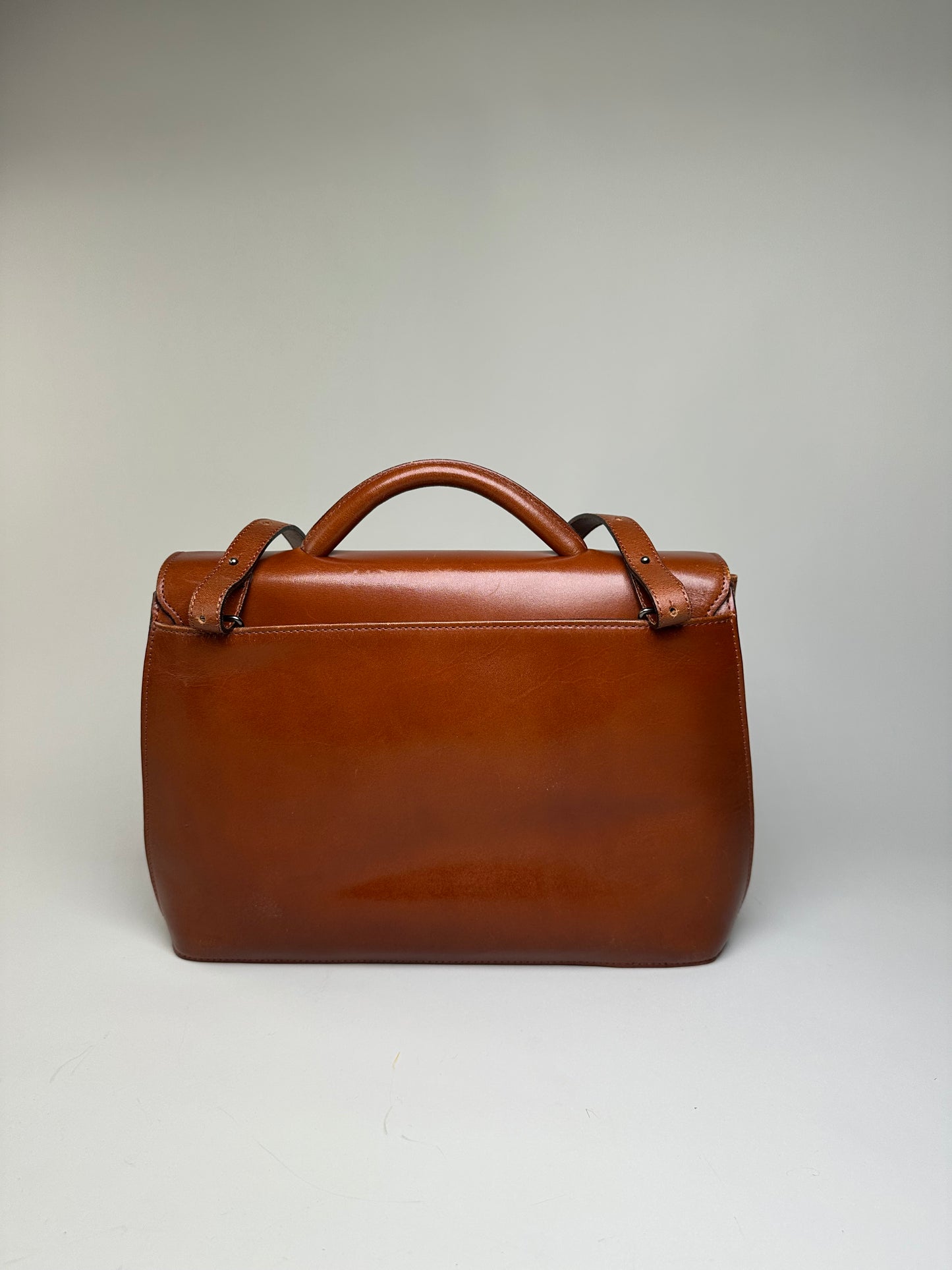 Vintage Issey Miyake Leather Shoulder Bag Chestnut Brown