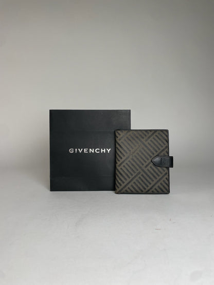 Vintage Givenchy Abstract Leather Wallet Grey Black