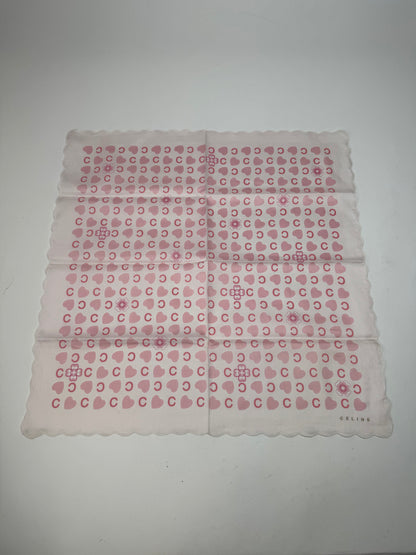 Vintage Celine Monogram Scarf White Pink