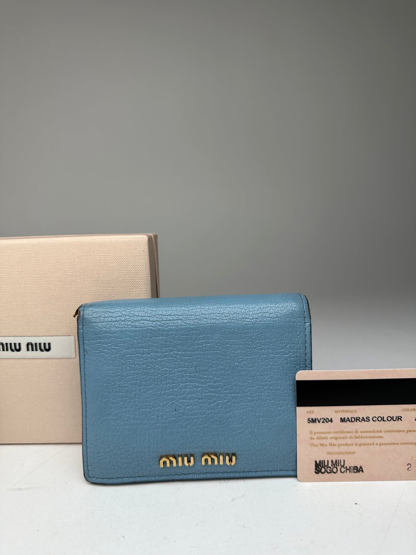 Vintage Miu Miu Leather Wallet Blue