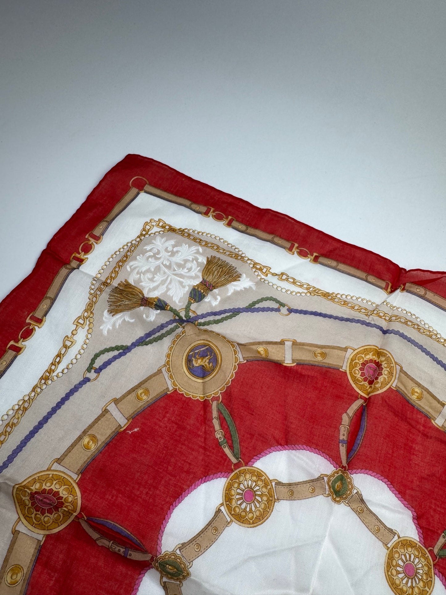 Vintage Celine Cloth Red white golden