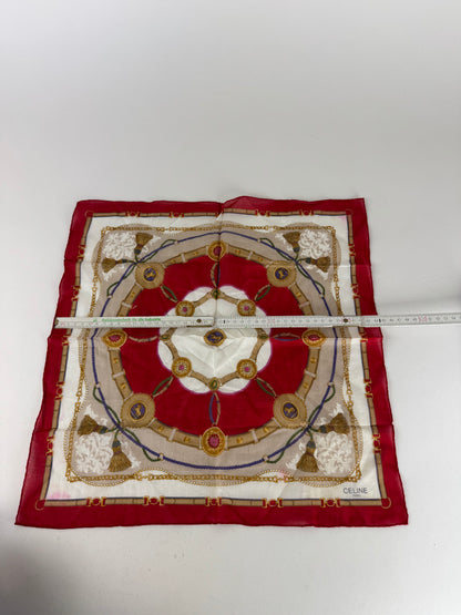 Vintage Celine Cloth Red white golden