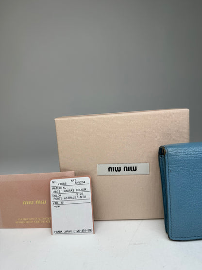 Vintage Miu Miu Leather Wallet Blue
