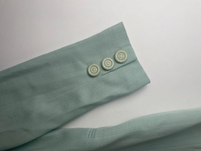 Vintage Dior wool Blazer / Trench turquoise M