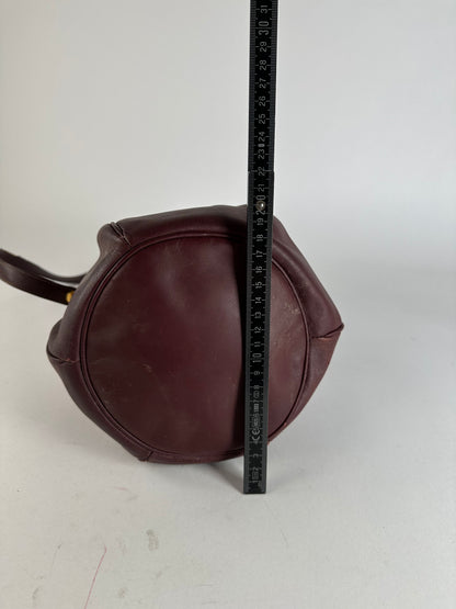 Vintage Cartier Must de Cartier Sac Seau Leather Crossbody Bucket Bag Bordeaux