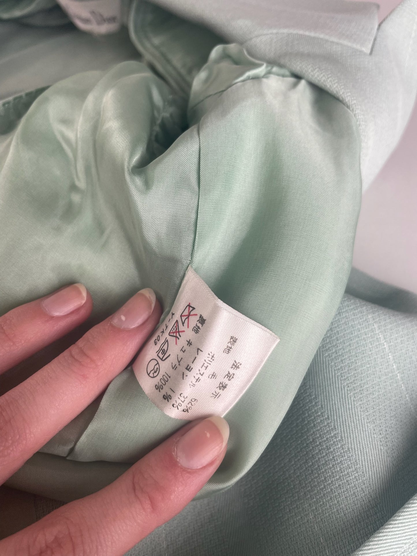 Vintage Dior wool Blazer / Trench turquoise M