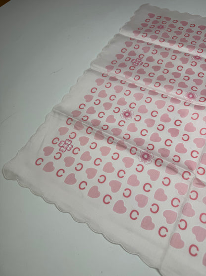 Vintage Celine Monogram Scarf White Pink