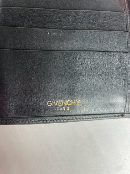 Vintage Givenchy Abstract Leather Wallet Grey Black