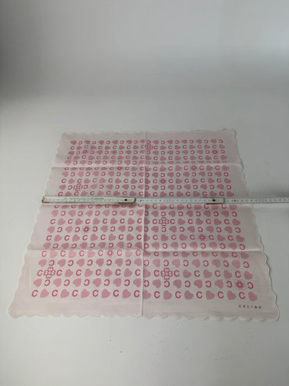 Vintage Celine Monogram Scarf White Pink