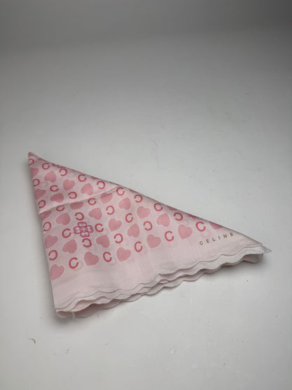 Vintage Celine Monogram Scarf White Pink
