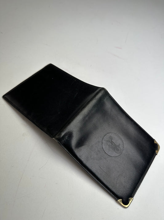 Vintage Celine Paris Calèche Smooth Leather Bifold Wallet Black