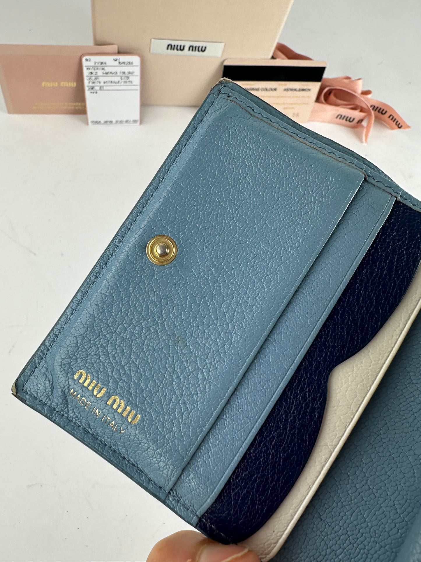 Vintage Miu Miu Leather Wallet Blue