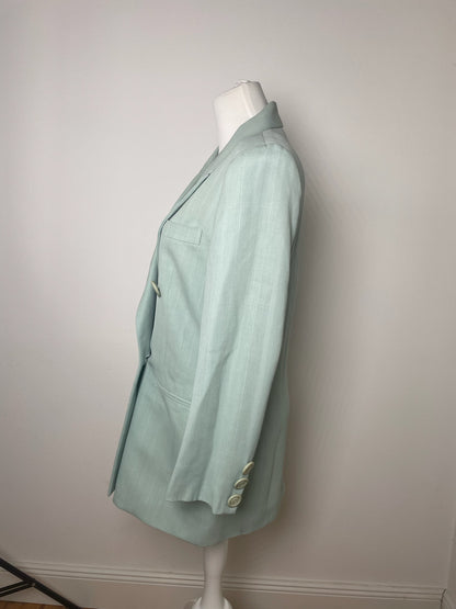 Vintage Dior wool Blazer / Trench turquoise M