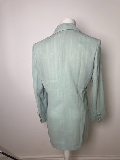 Vintage Dior wool Blazer / Trench turquoise M