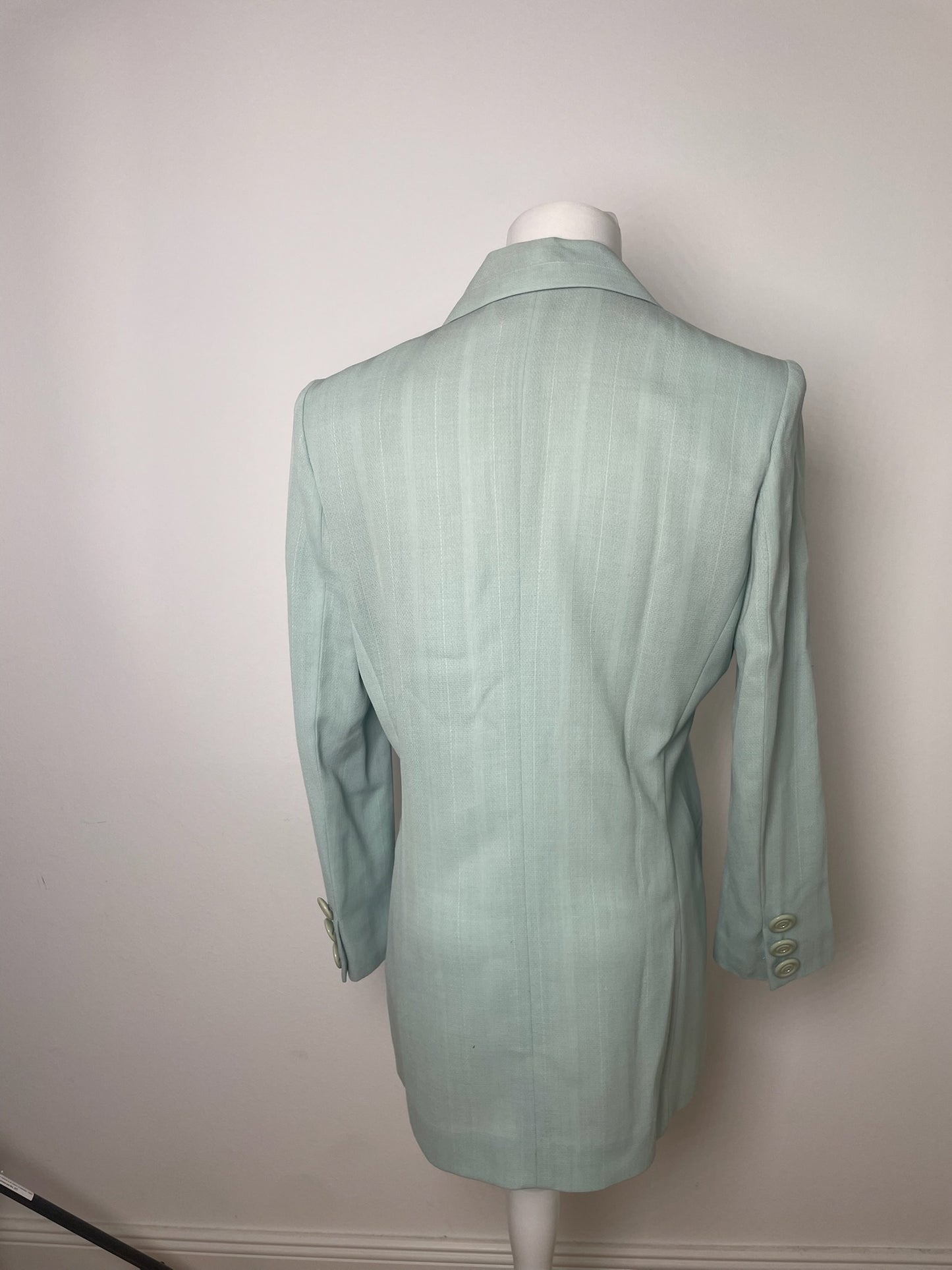 Vintage Dior wool Blazer / Trench turquoise M