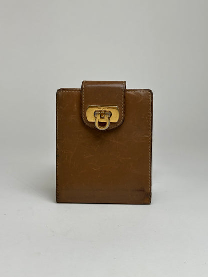 Vintage Salvatore Ferragamo Leather Bifold Wallet Late 1990s Tan