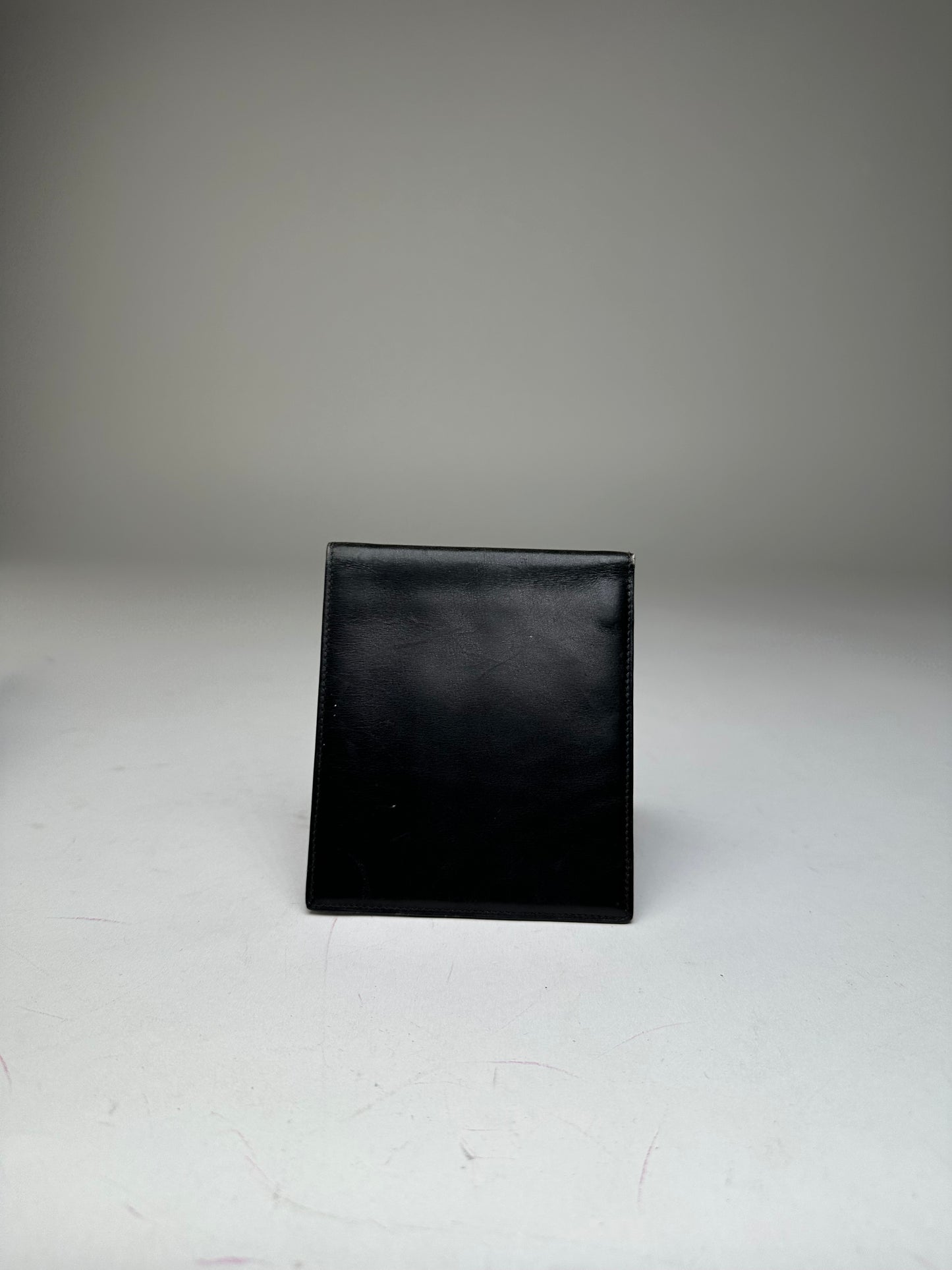 Vintage Celine Paris Calèche Smooth Leather Bifold Wallet Black