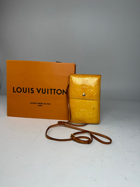 Vintage Louis Vuitton Vernis Leather Messenger Bag Yellow