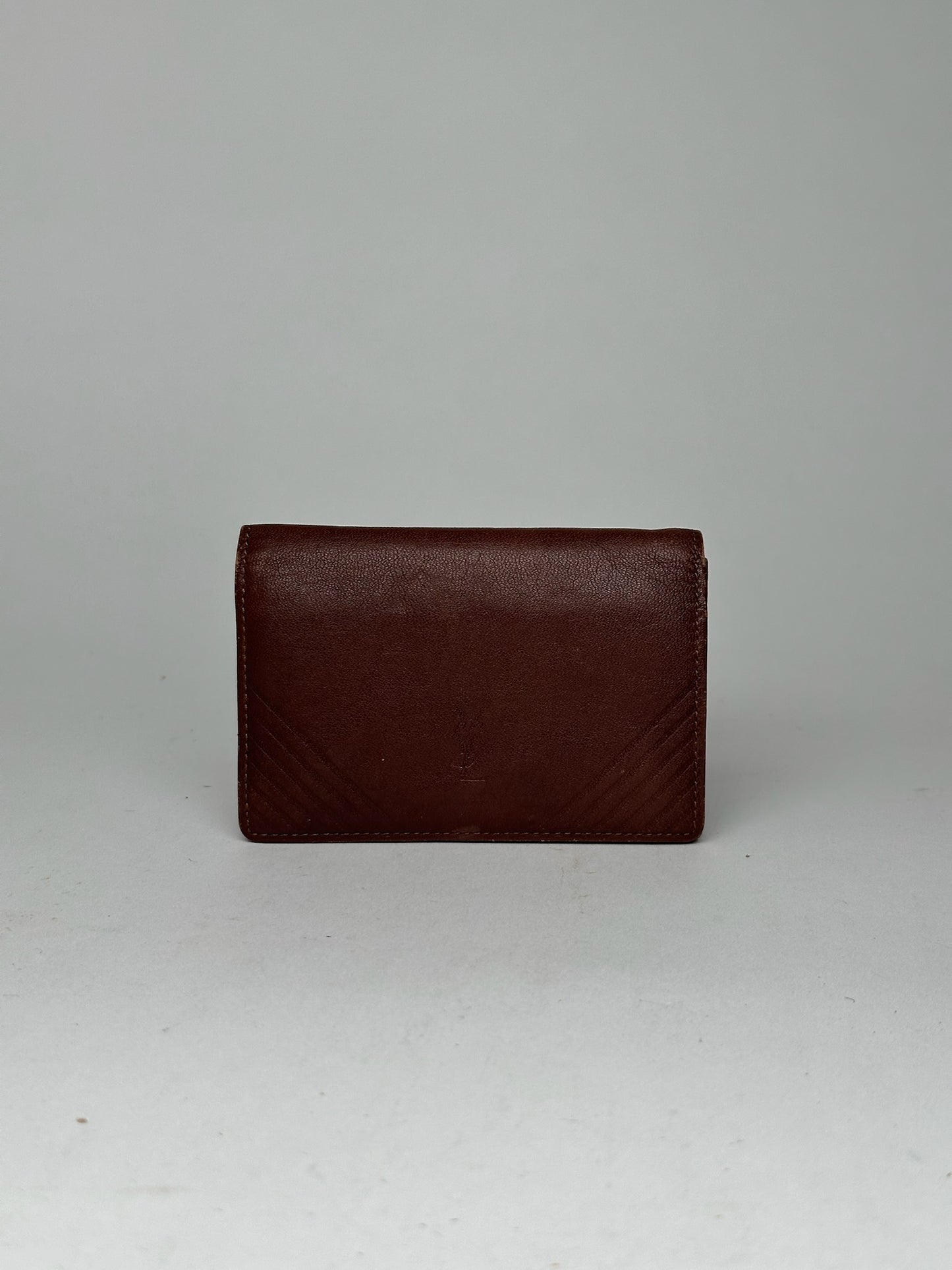 Vintage Yves Saint Laurent Leather Card Holder Brown