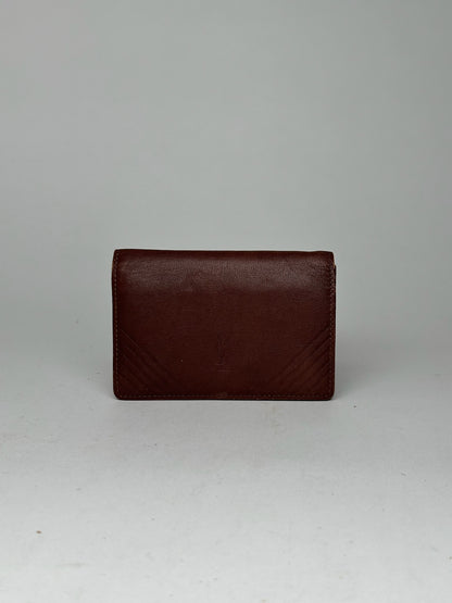 Vintage Yves Saint Laurent Leather Card Holder Brown