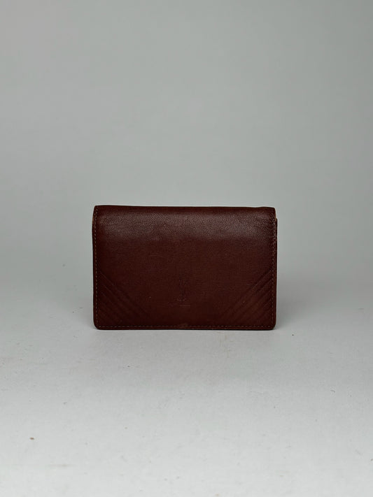 Vintage Yves Saint Laurent Leather Card Holder Brown
