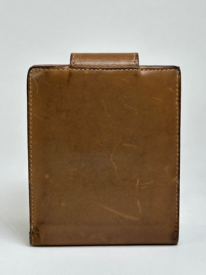 Vintage Salvatore Ferragamo Leather Bifold Wallet Late 1990s Tan