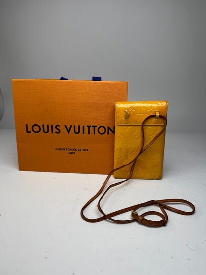 Vintage Louis Vuitton Vernis Leather Messenger Bag Yellow