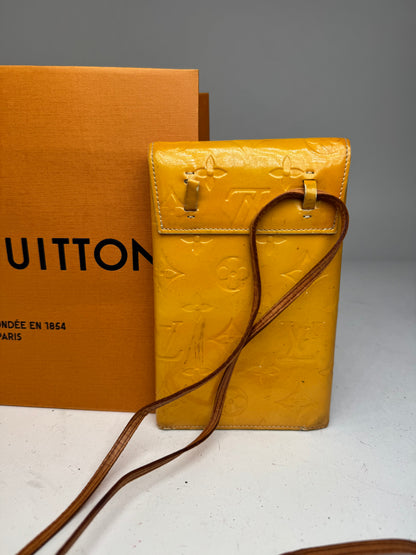 Vintage Louis Vuitton Vernis Leather Messenger Bag Yellow