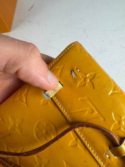 Vintage Louis Vuitton Vernis Leather Messenger Bag Yellow