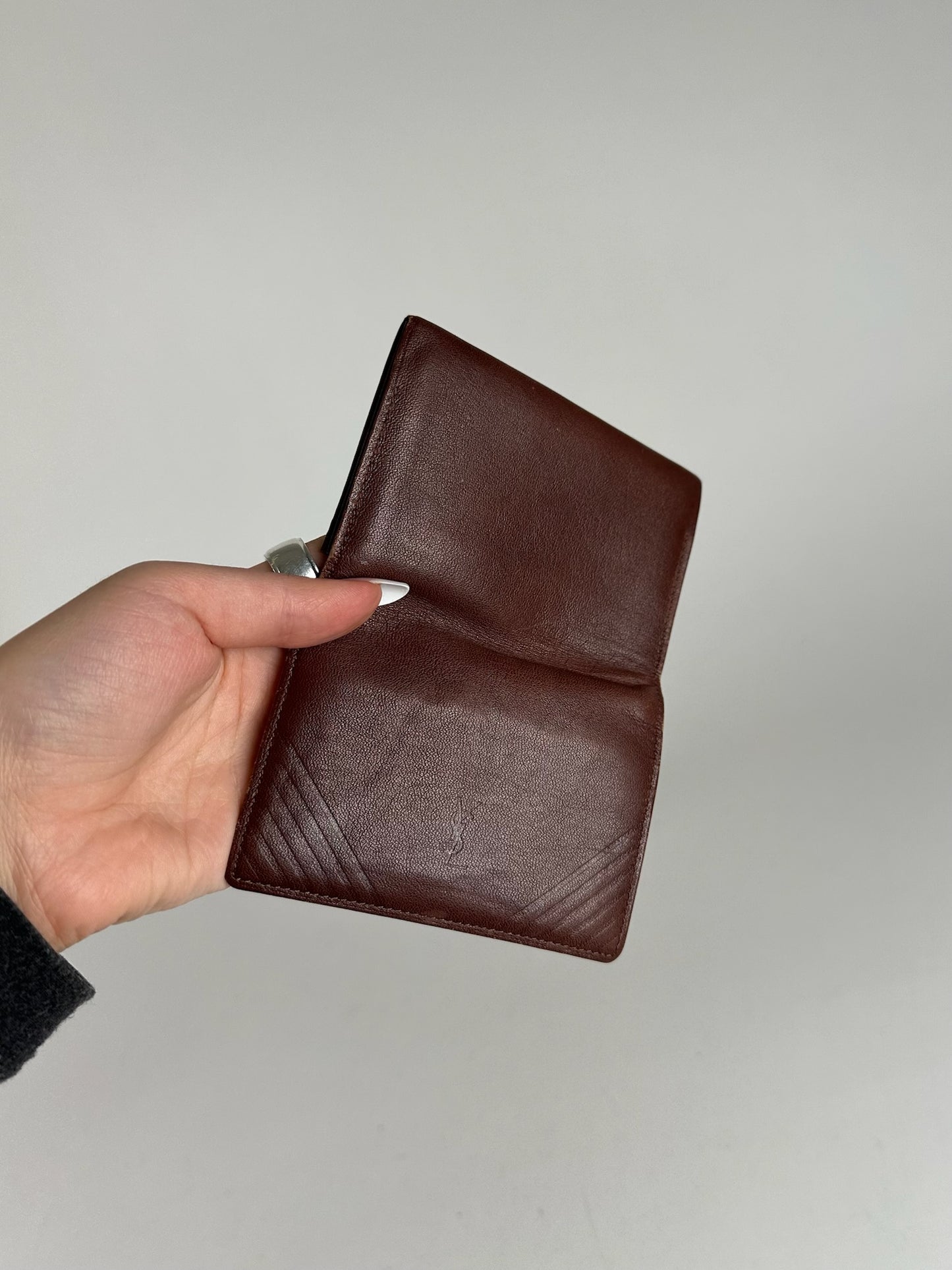 Vintage Yves Saint Laurent Leather Card Holder Brown