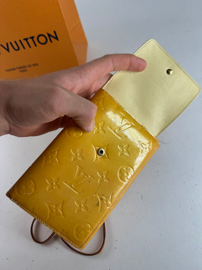 Vintage Louis Vuitton Vernis Leather Messenger Bag Yellow