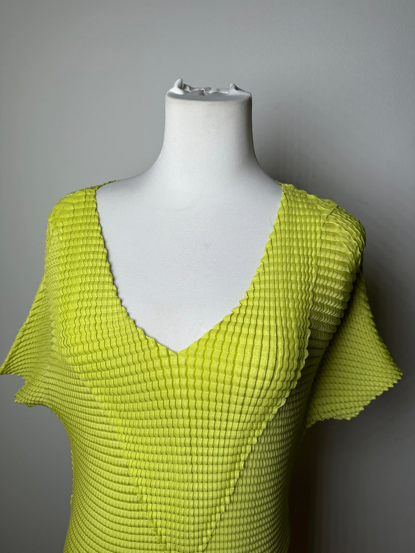Vintage Issey Miyake Pleats Please Top Neon Yellow M