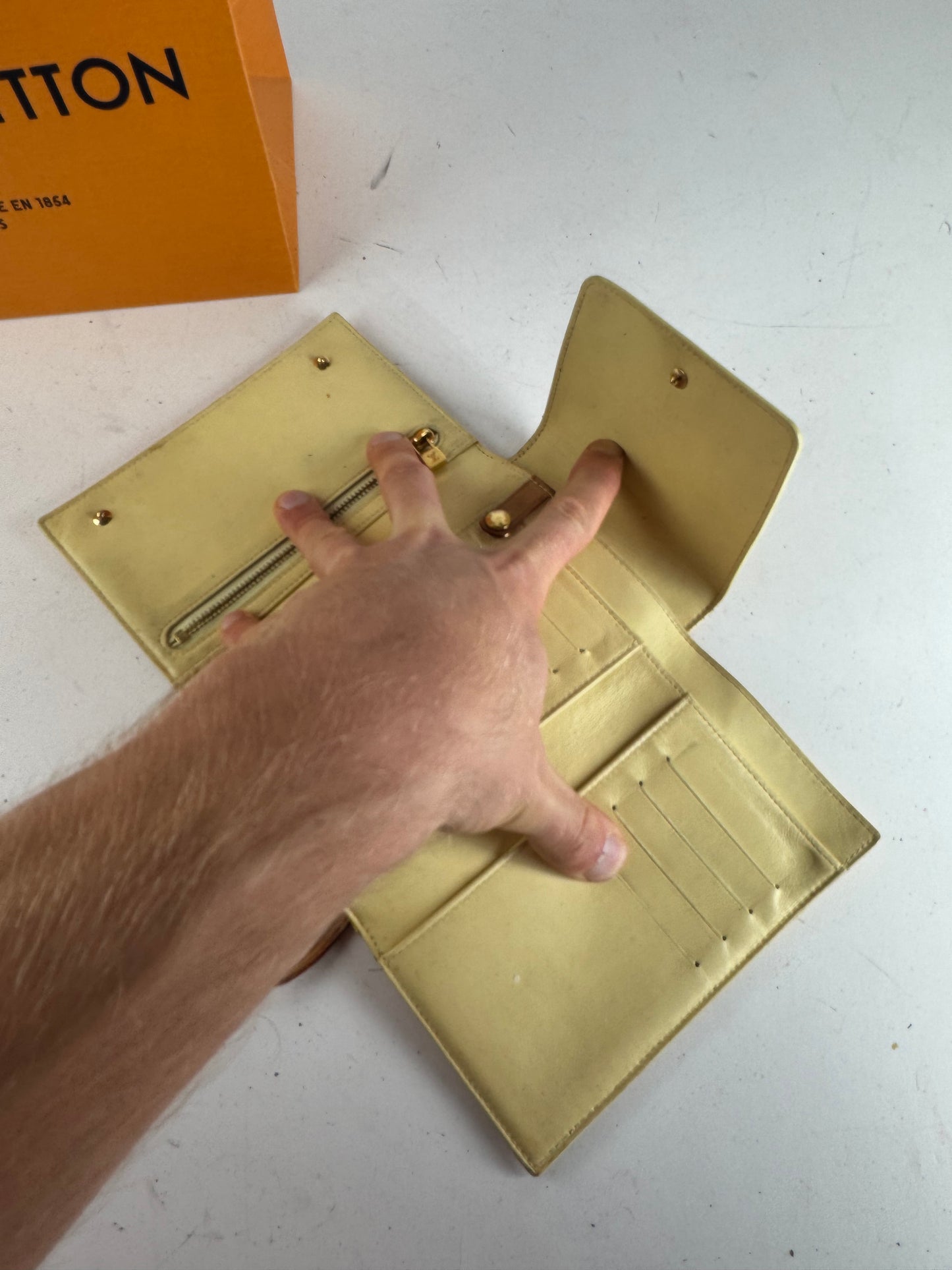 Vintage Louis Vuitton Vernis Leather Messenger Bag Yellow