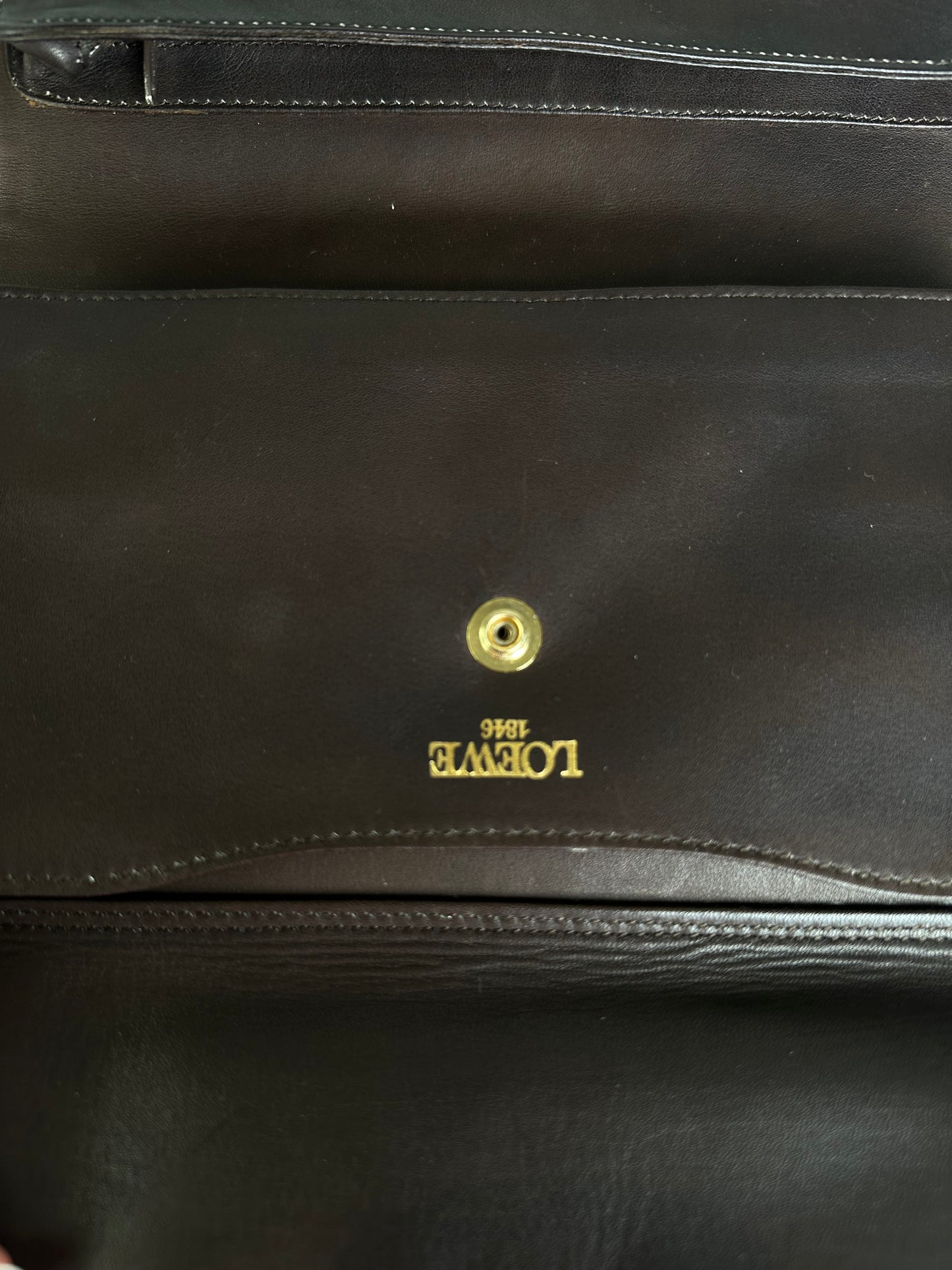 Vintage Loewe Jacquard Canvas Clutch Bag Brown Black