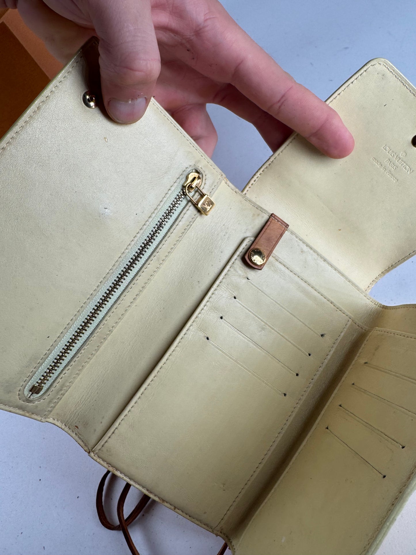 Vintage Louis Vuitton Vernis Leather Messenger Bag Yellow