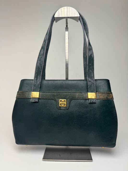 Sac vintage Givenchy en cuir 4G vert