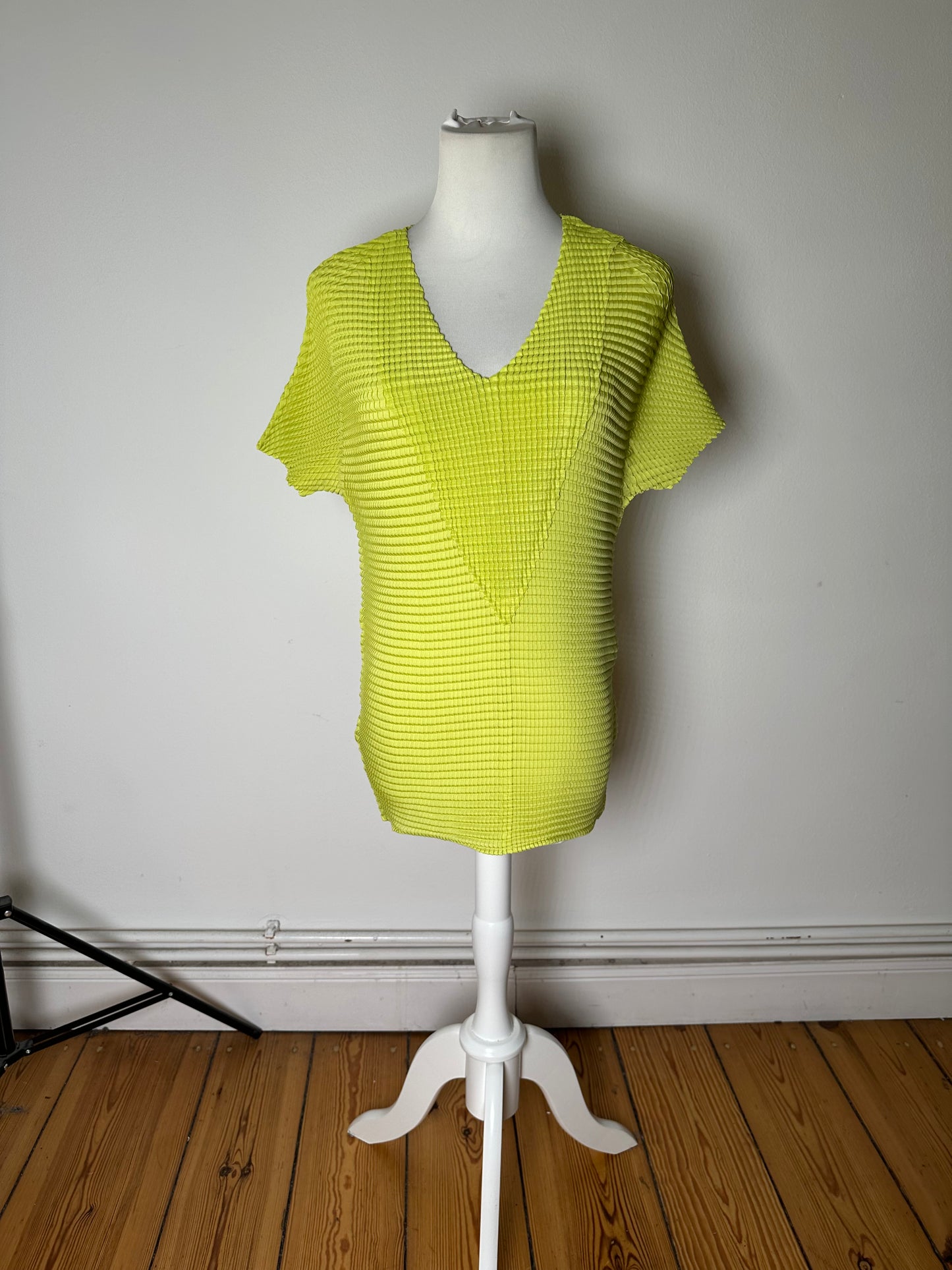 Vintage Issey Miyake Pleats Please Top Neon Yellow M