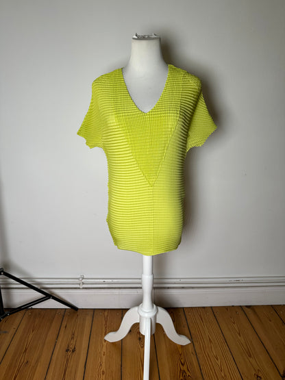 Vintage Issey Miyake Pleats Please Top Neon Yellow M