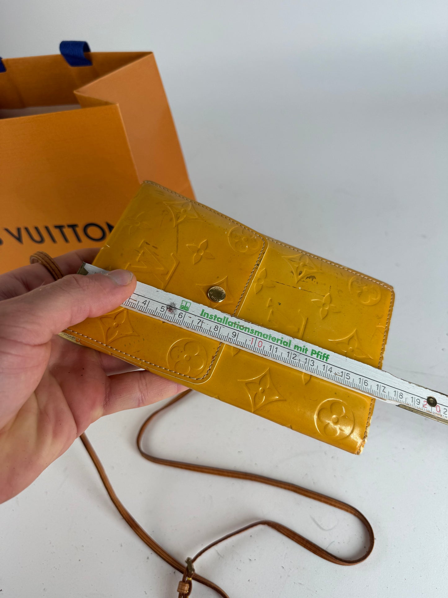 Vintage Louis Vuitton Vernis Leather Messenger Bag Yellow