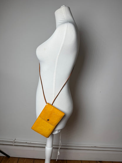 Vintage Louis Vuitton Vernis Leather Messenger Bag Yellow