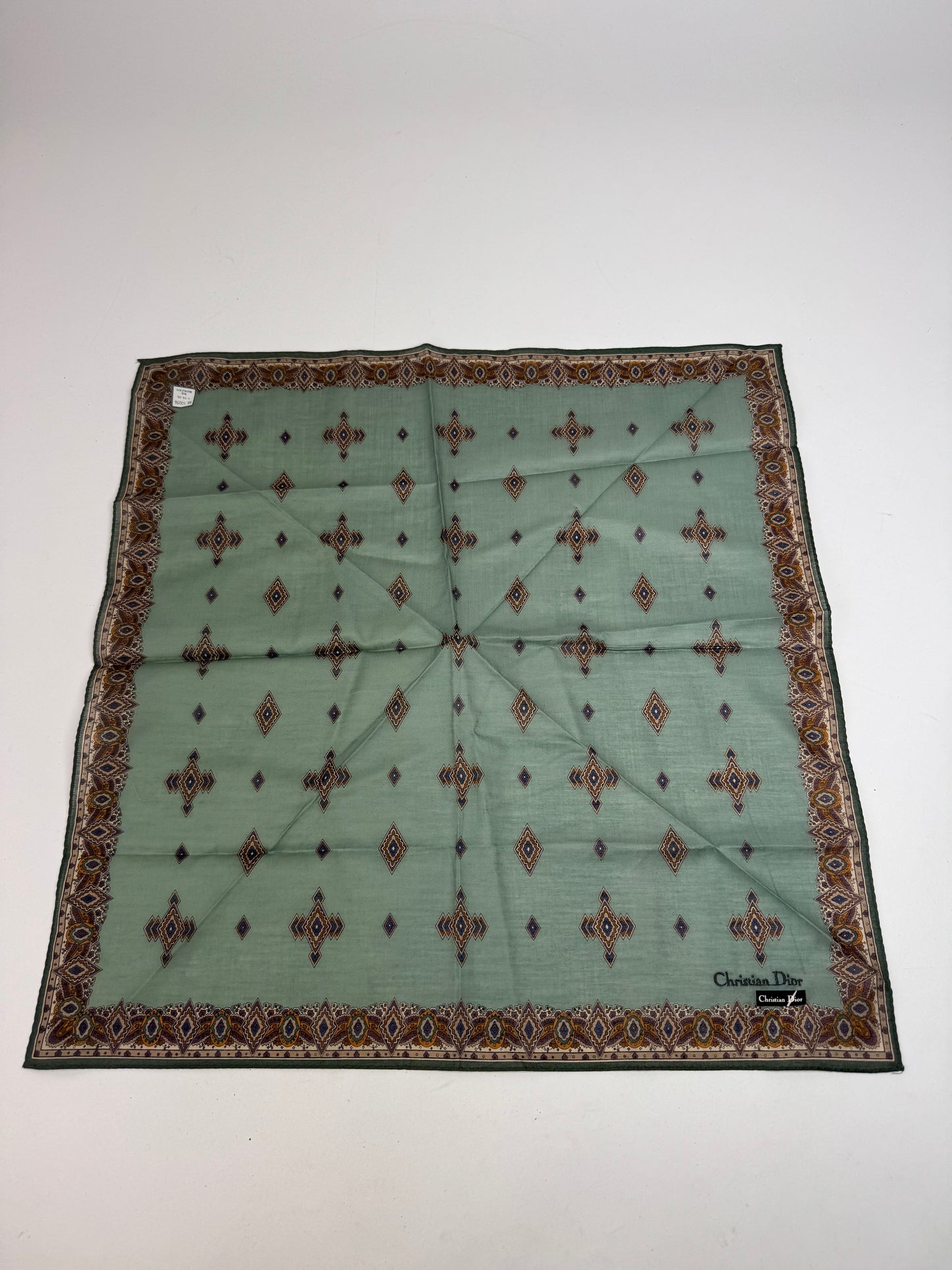 Vintage Dior Scarf Green Gold