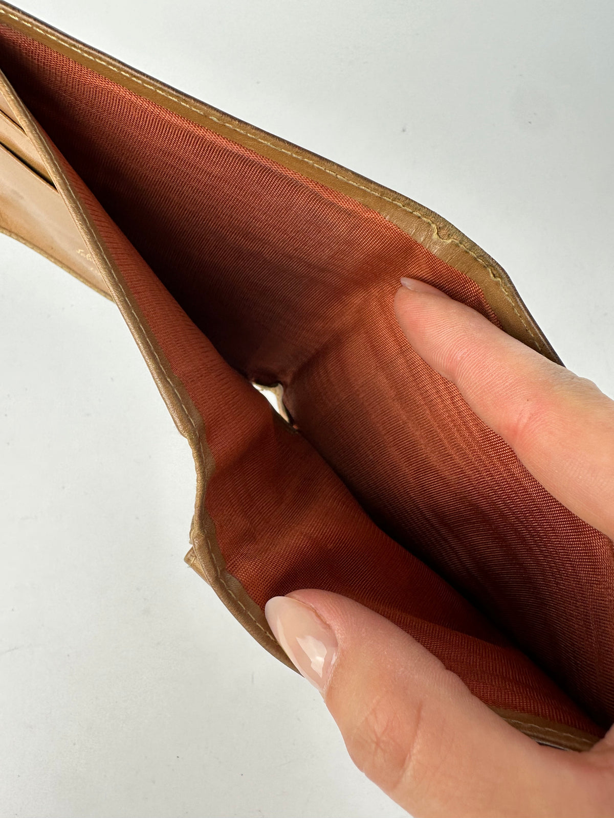 Vintage Salvatore Ferragamo Leather Bifold Wallet Late 1990s Tan
