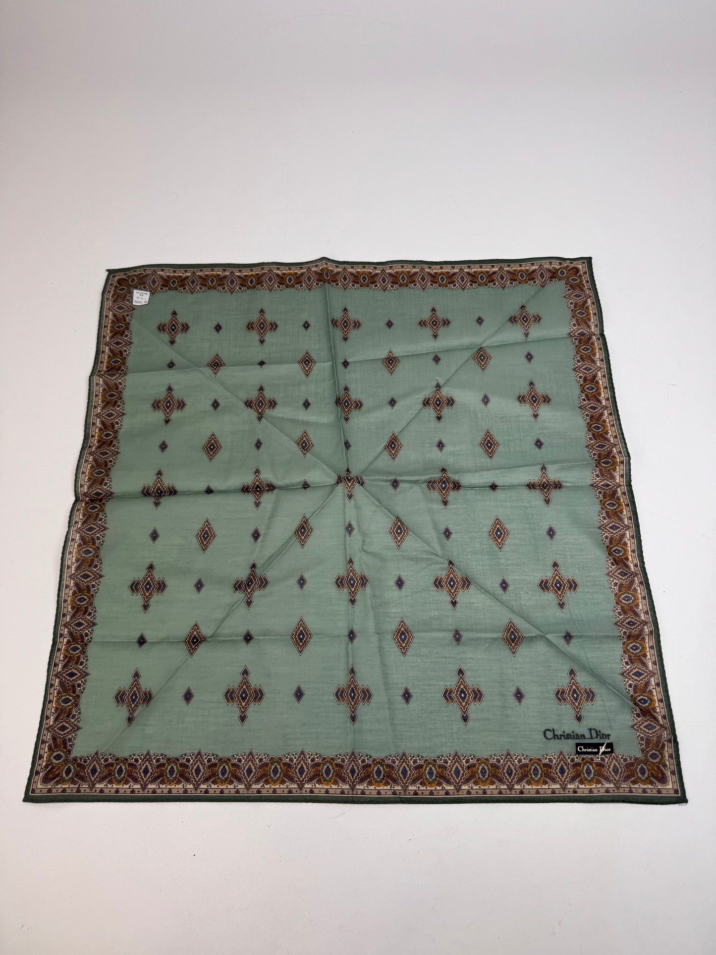 Vintage Dior Scarf Green Gold