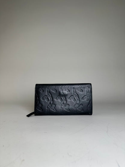 Vintage Vivienne Westwood Leather Wallet Black Silver
