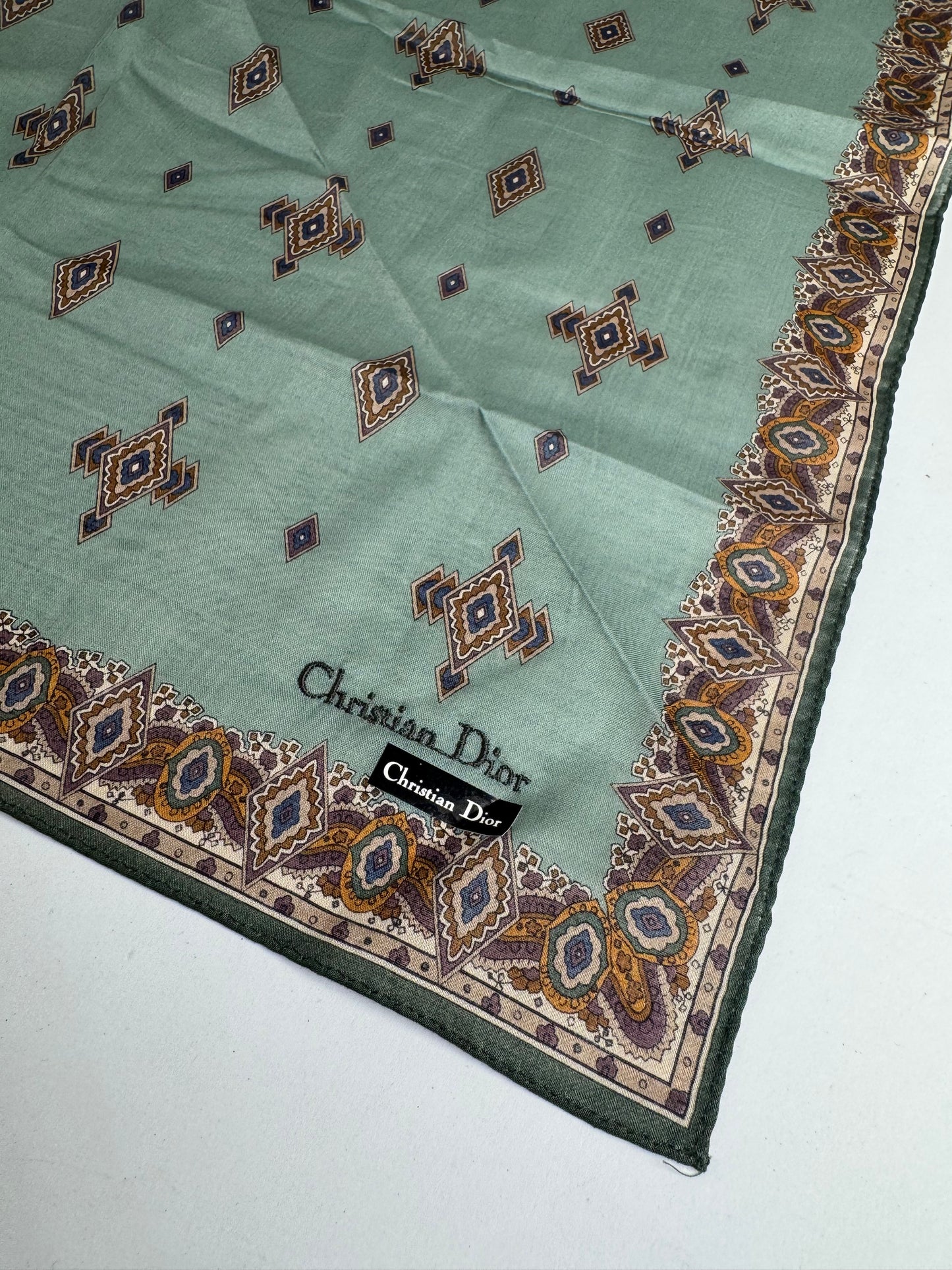 Vintage Dior Scarf Green Gold
