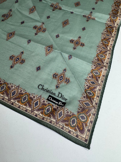 Vintage Dior Scarf Green Gold
