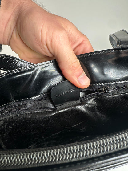 Vintage Gucci Horsebit 1955 Patent Leather Bag Black